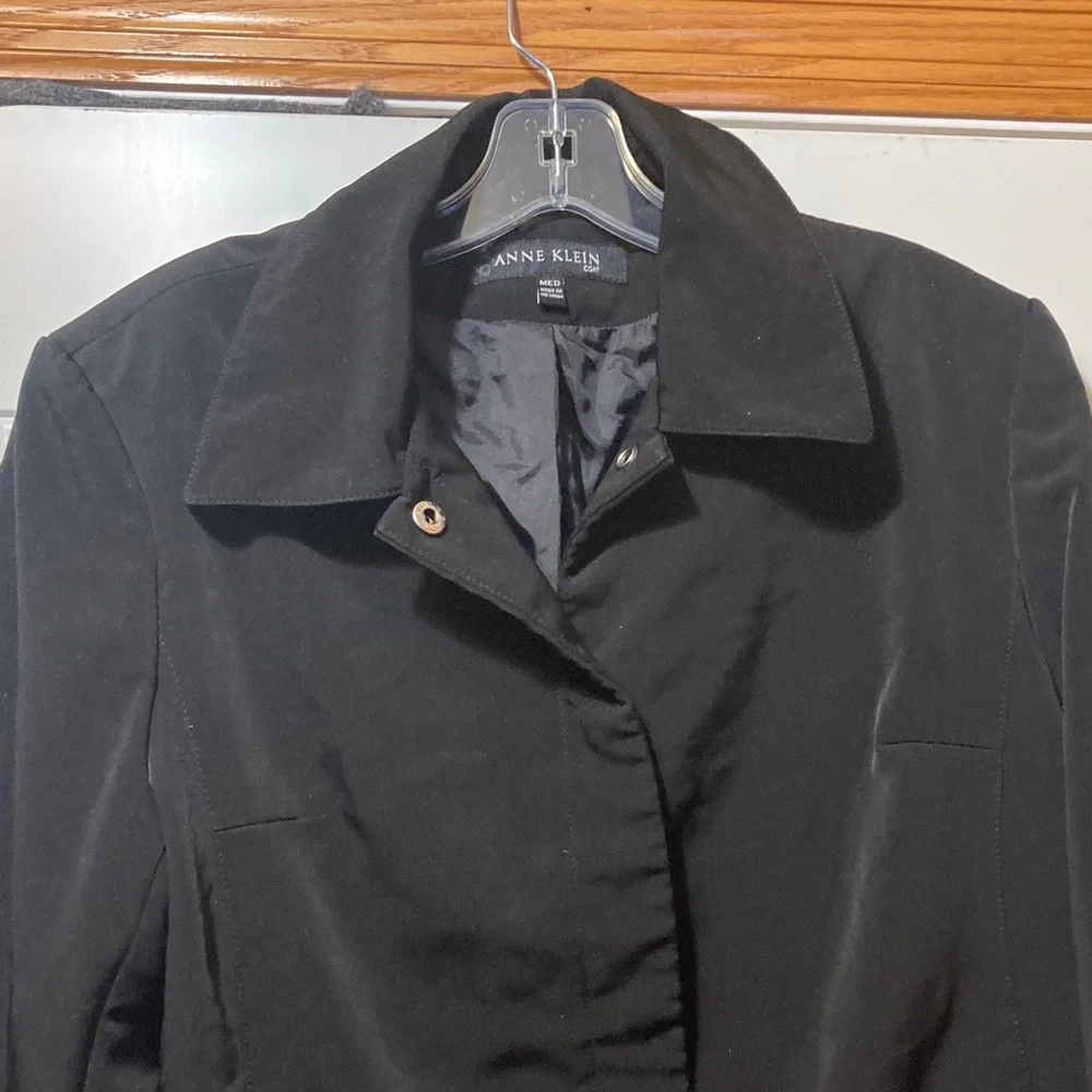 Anne‎ Klein Women's Elegant Black Trench Coat M